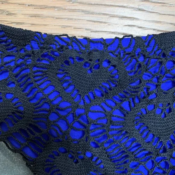 Betsey Johnson Love Lace Crochet Matching Bikini Set - Picture 2 of 16